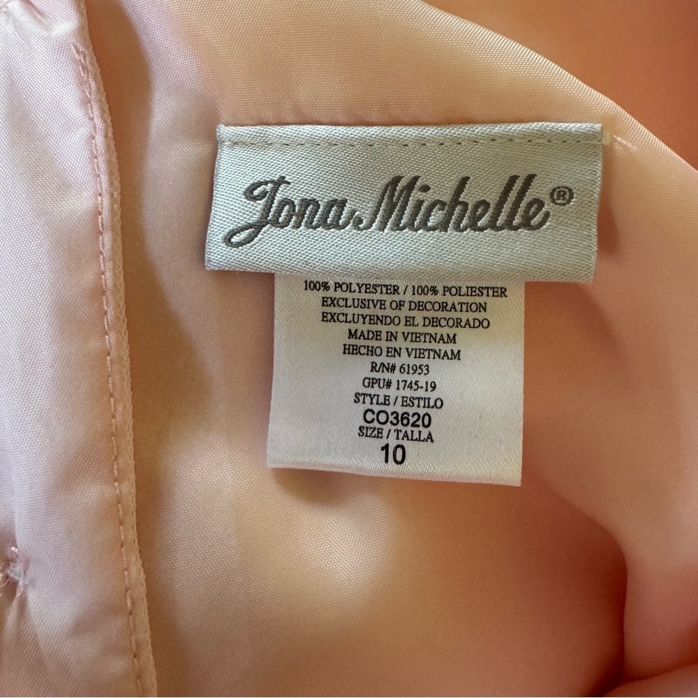 Jona Michelle Pink Floral Rosette Dress Sleeveless Girls 10 - Picture 5 of 7